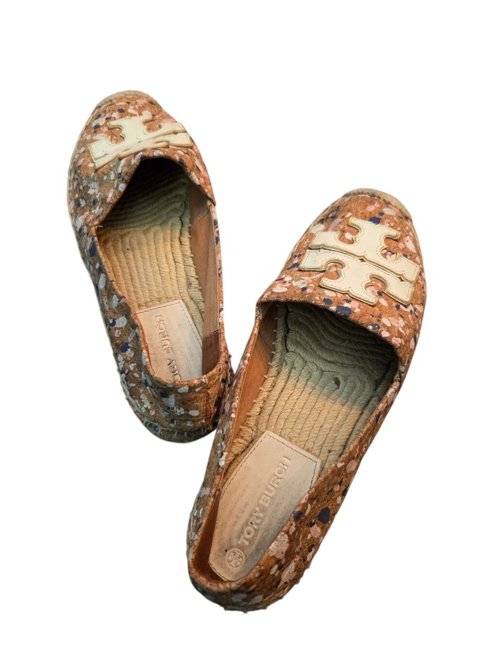 Tory Burch Ines Espadrille Confetti Cork Size 7.5 - Picture 2 of 5